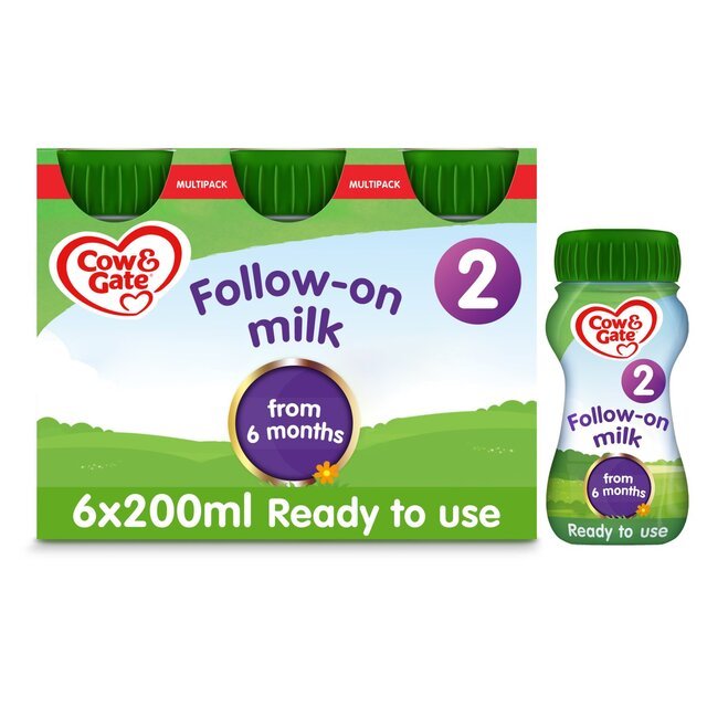 Cow & Gate 2 Follow - On Milk from 6 Months Multipack 4 x 200ml (800ml) - UK Food & Drink - 8716900569784