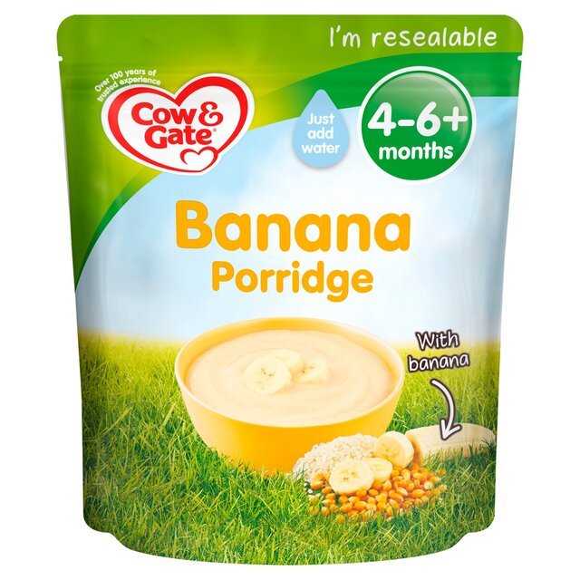 Cow & Gate Banana Porridge 4 - 6+ Months 125g - UK Food & Drink - 3041091431998