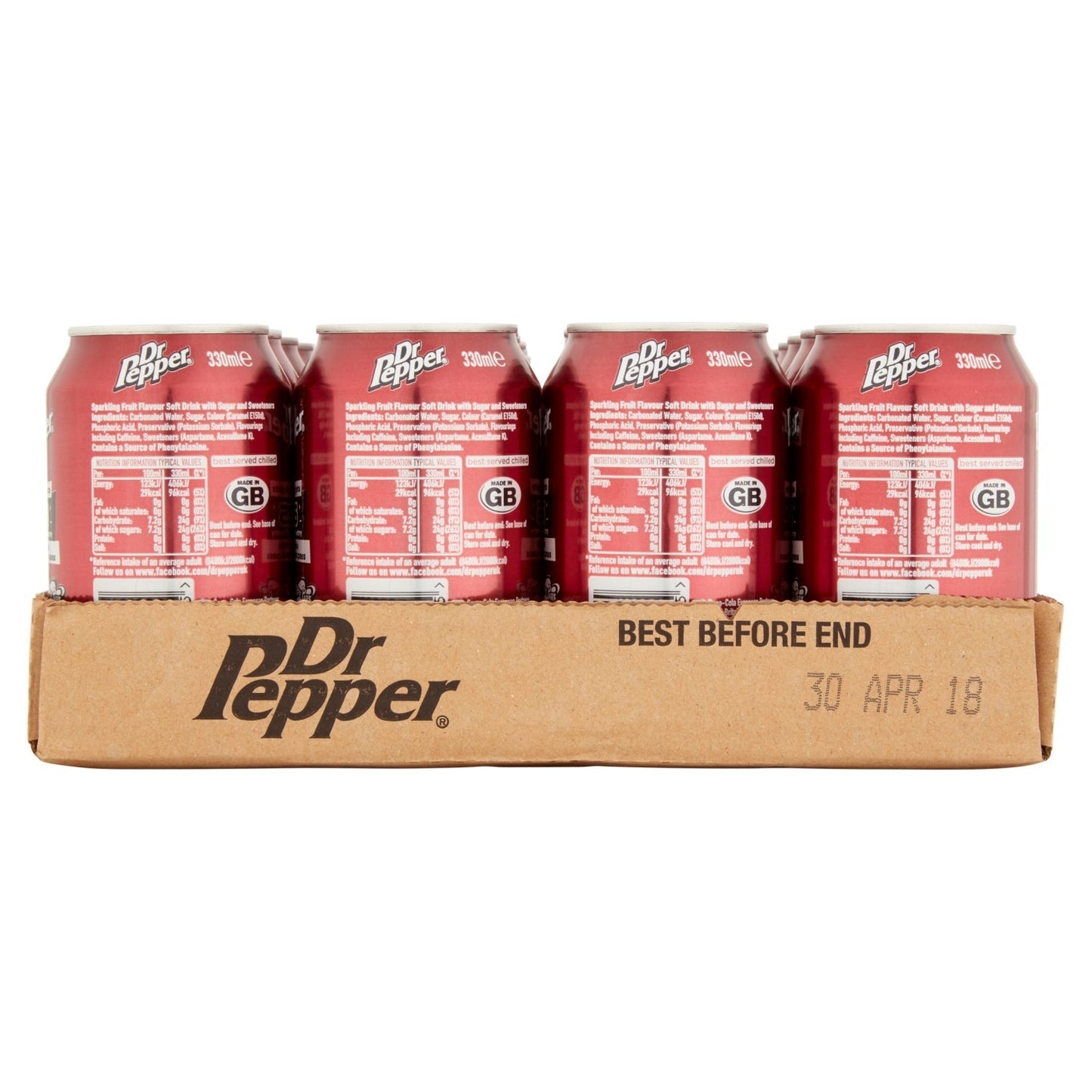 Dr Pepper 330ml - UK Food & Drink - 5010102100015