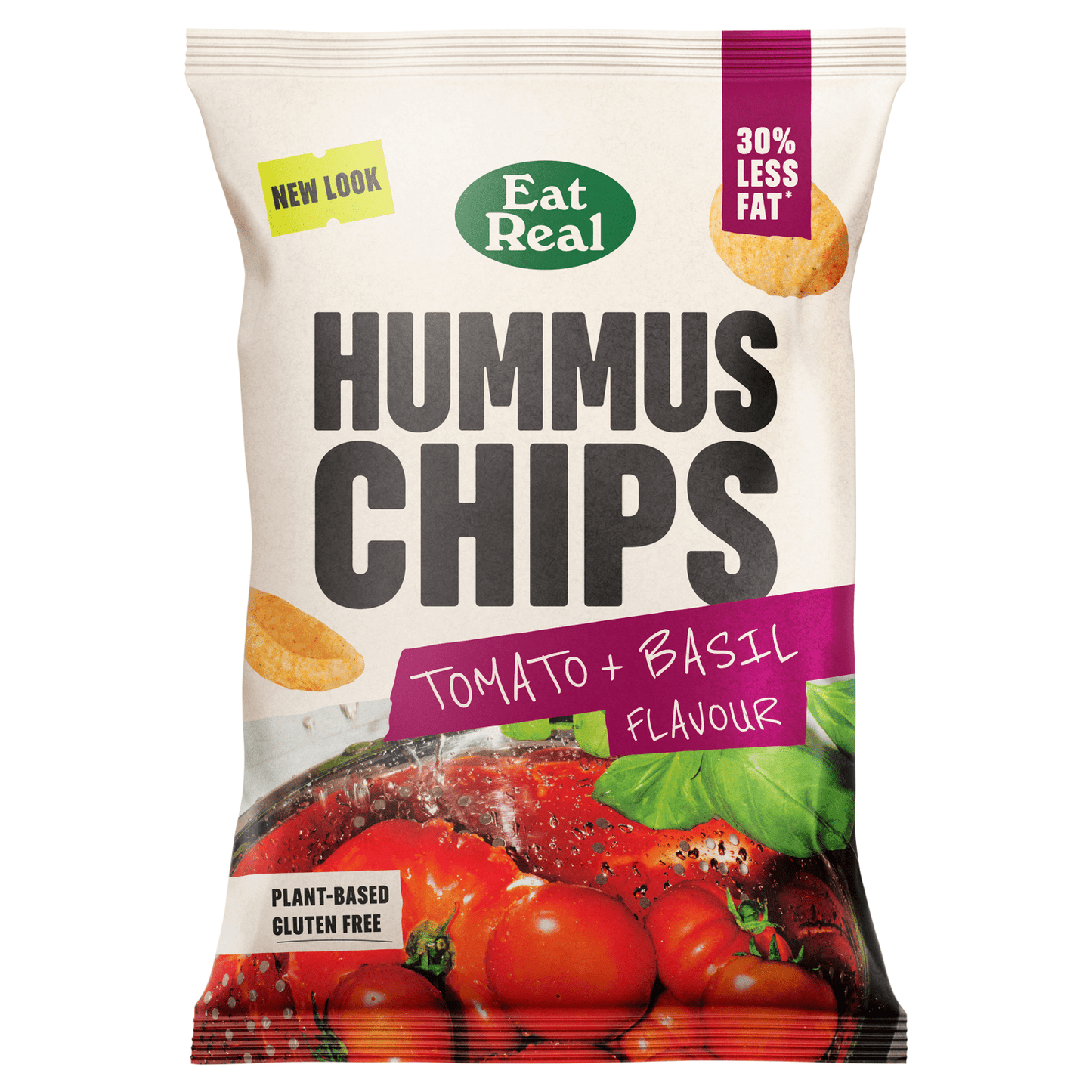 Eat Real Tomato + Basil Flavour Hummus Chips 110g - UK Food & Drink - 5060878780409