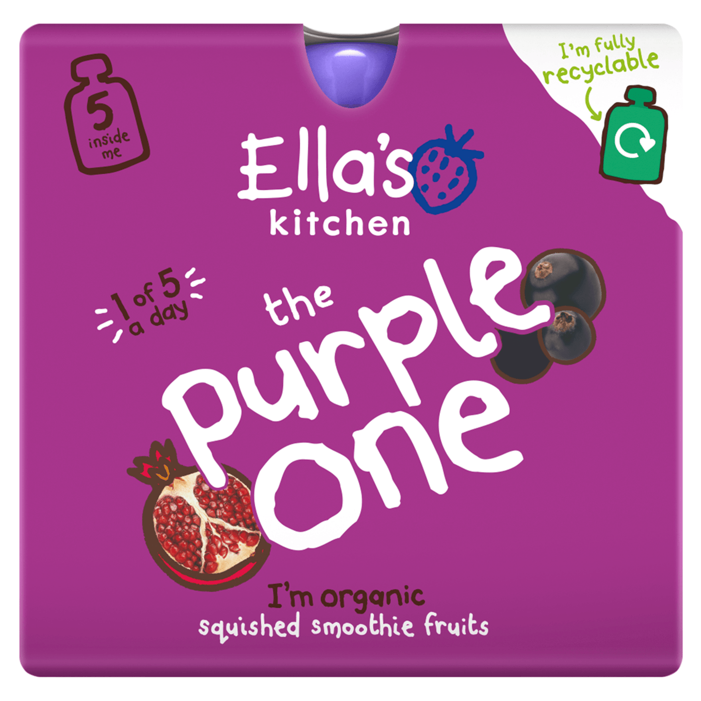 Ella's Kitchen the Purple One Squished Smoothie Fruits 5 x 90g - UK Food & Drink - 5060107330122