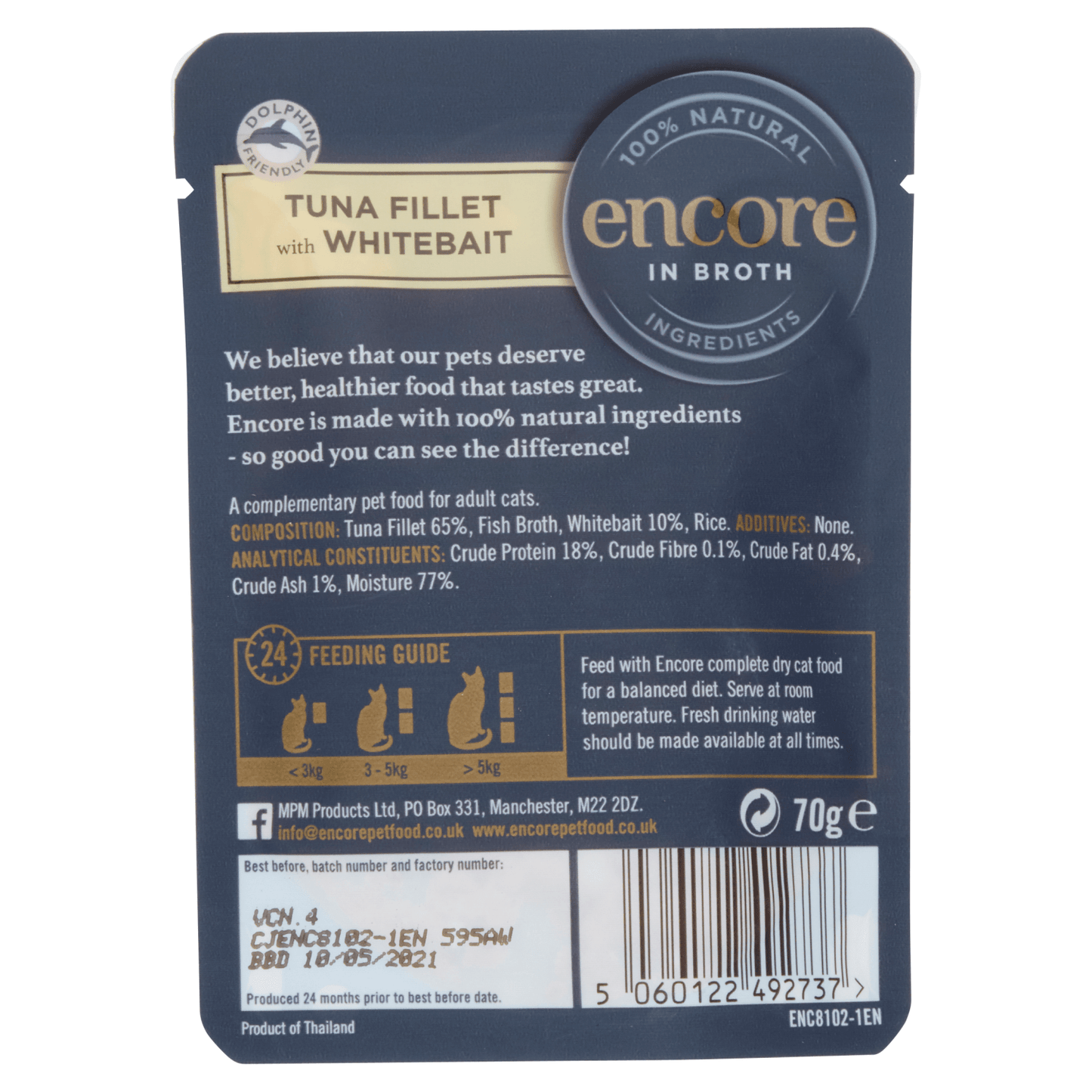 Encore in Broth Tuna Fillet with Whitebait 70g - UK Food & Drink - 5060122492737