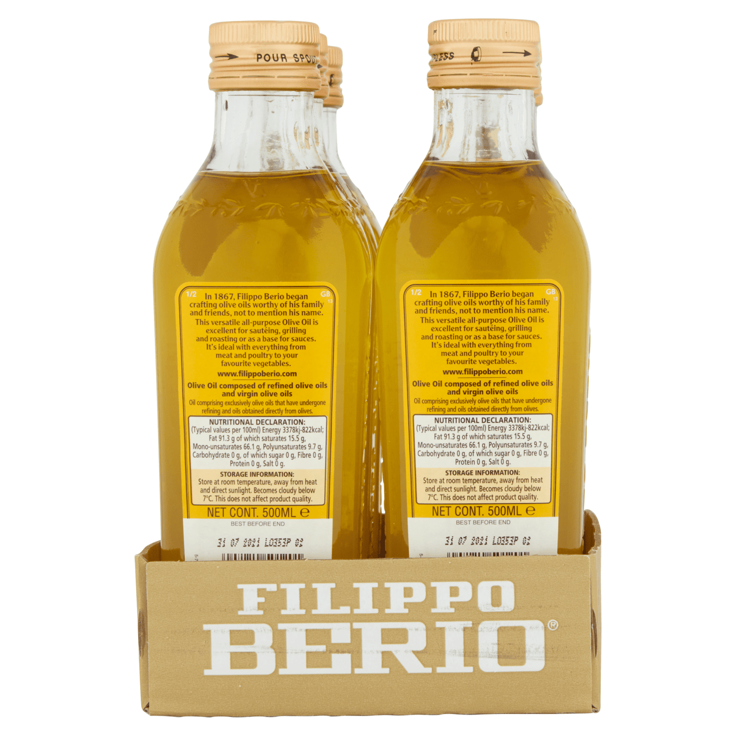 Filippo Berio Classic Olive Oil 500ml - UK Food & Drink - 8002210501201