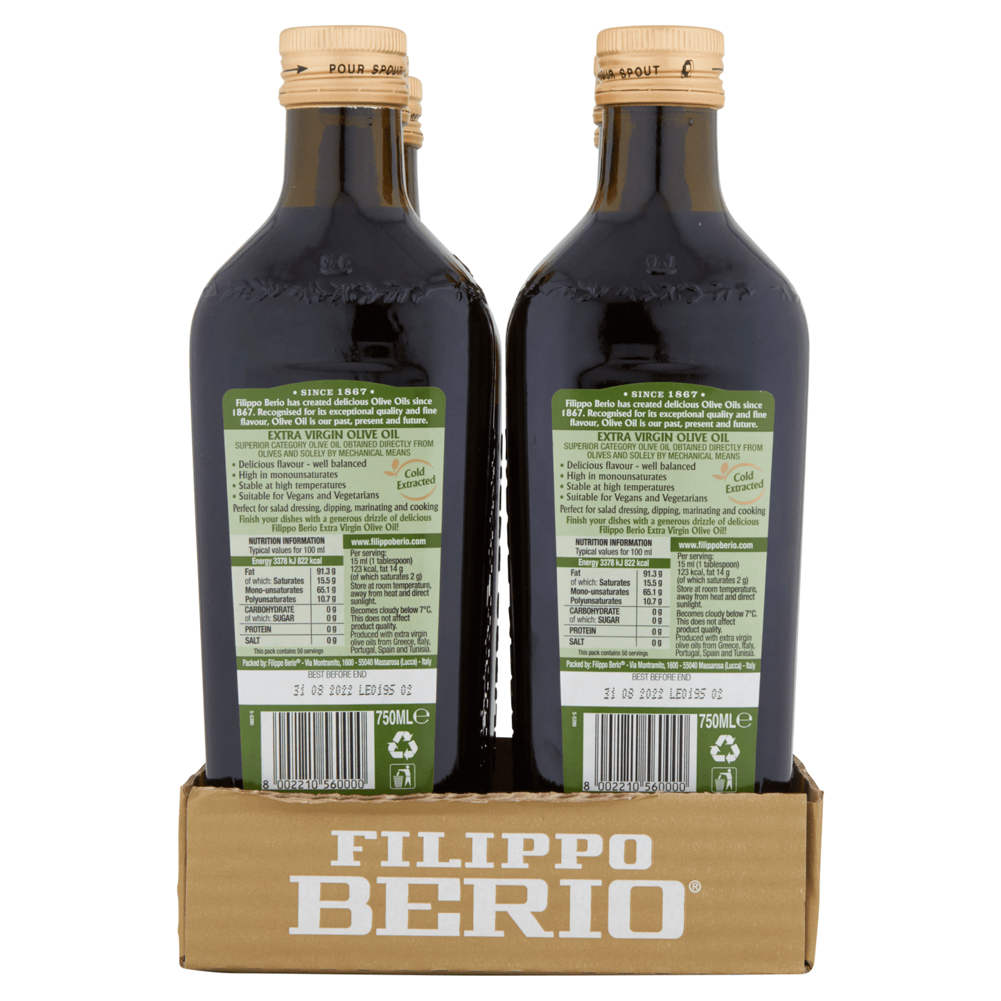Filippo Berio Extra Virgin Olive Oil 750ml - UK Food & Drink - 8002210560000