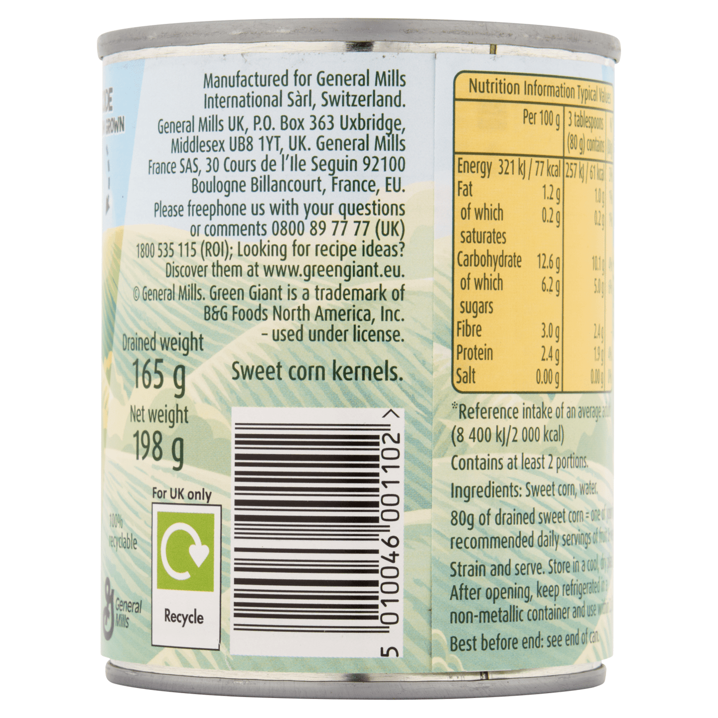 Green Giant Naturally Sweet 198g - UK Food & Drink - 5010046001102