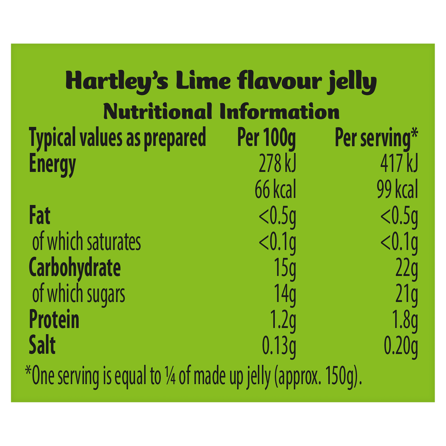 Hartley's Lime Flavour Jelly 135g - UK Food & Drink - 5000354160875