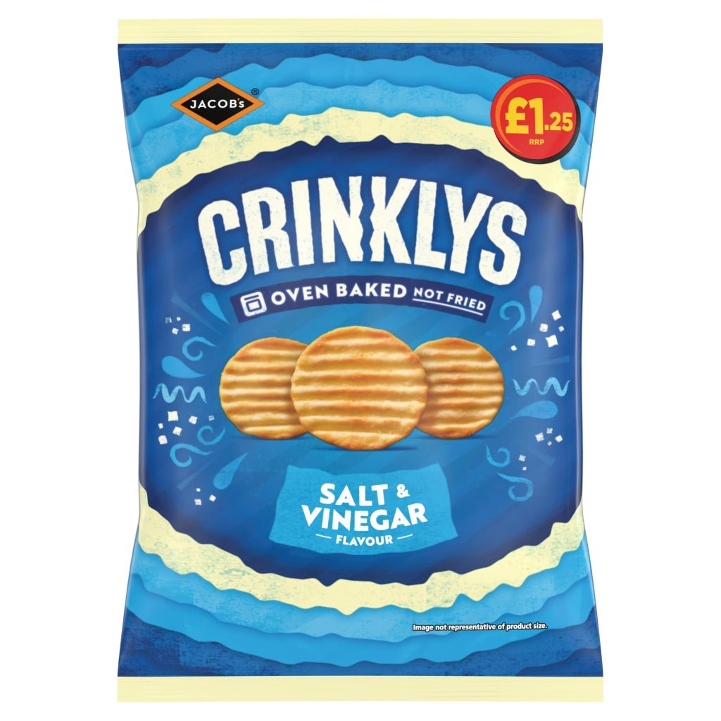 Jacob's Crinklys Salt & Vinegar Flavour 90g - UK Food & Drink - 5000168040349