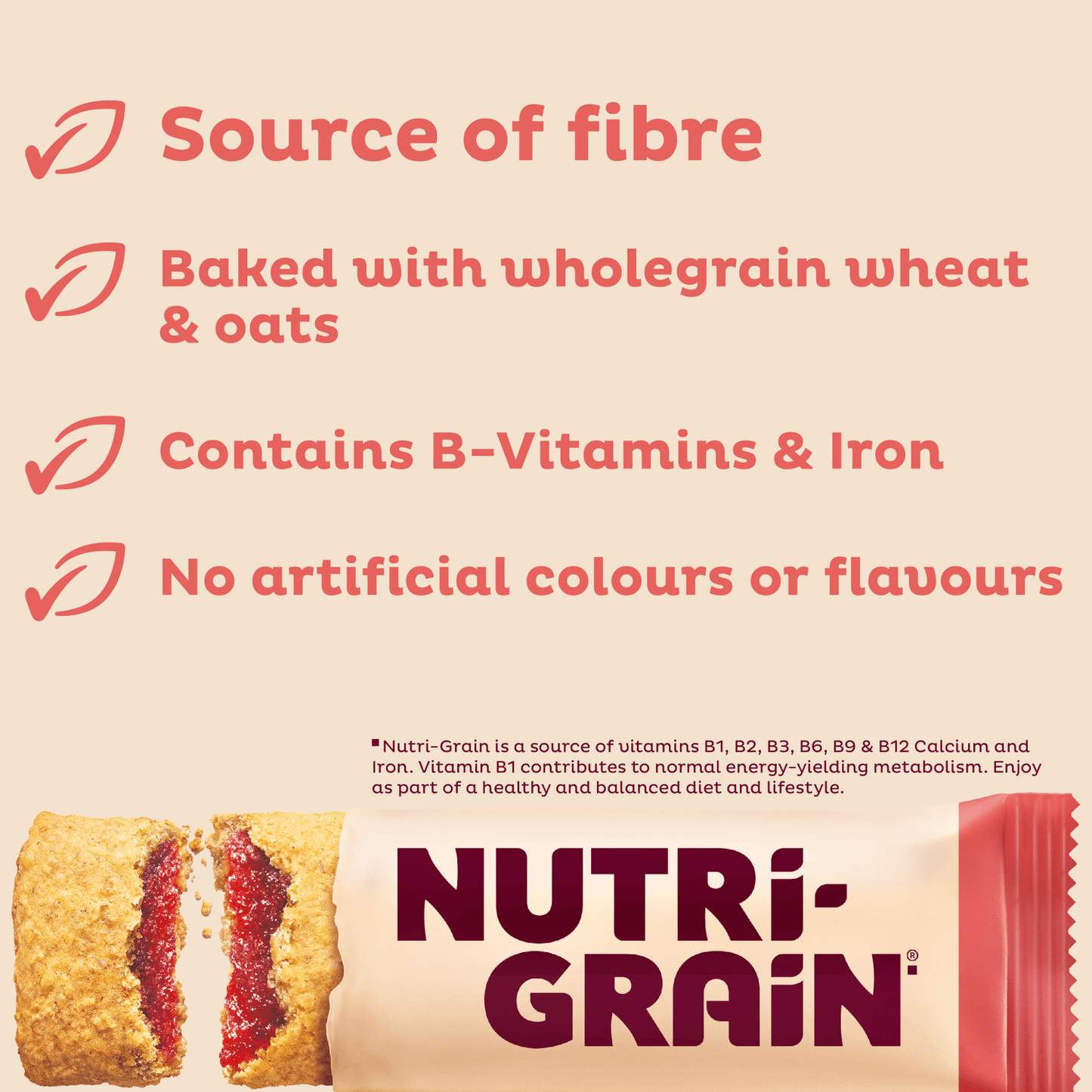 Kellogg's Nutri - Grain Strawberry 6 x 37g (222g) - UK Food & Drink - 5050083542787