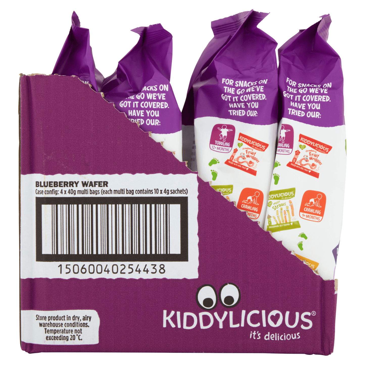 Kiddylicious Blueberry Maxi Wafers Baby Snacks 10x4g - UK Food & Drink - 5060040254431