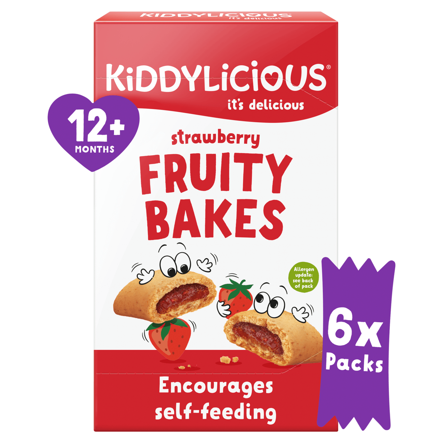 Kiddylicious Strawberry Fruity Bakes 12+ Months 6 x 22g (132g) - UK Food & Drink - 5060040250945
