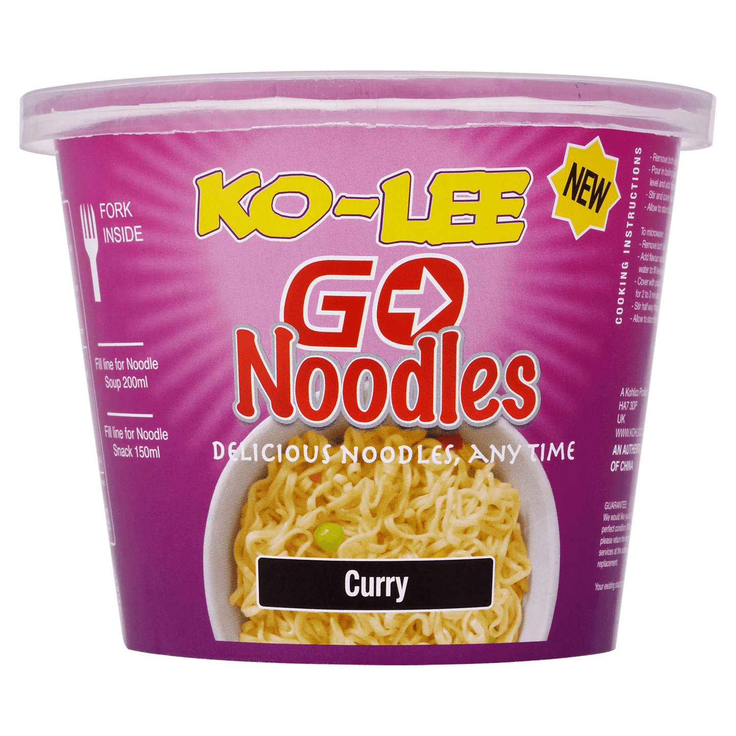 Ko - Lee Go Noodles Curry 65g - UK Food & Drink - 5023751112186