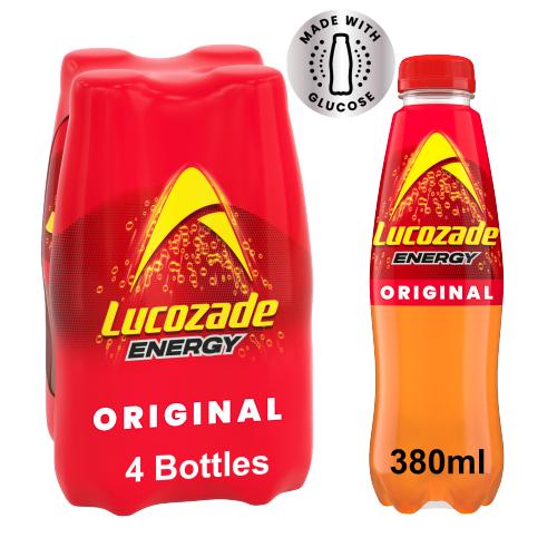 Lucozade Energy Drink Original 4x380ml - UK Food & Drink - 5054267000629