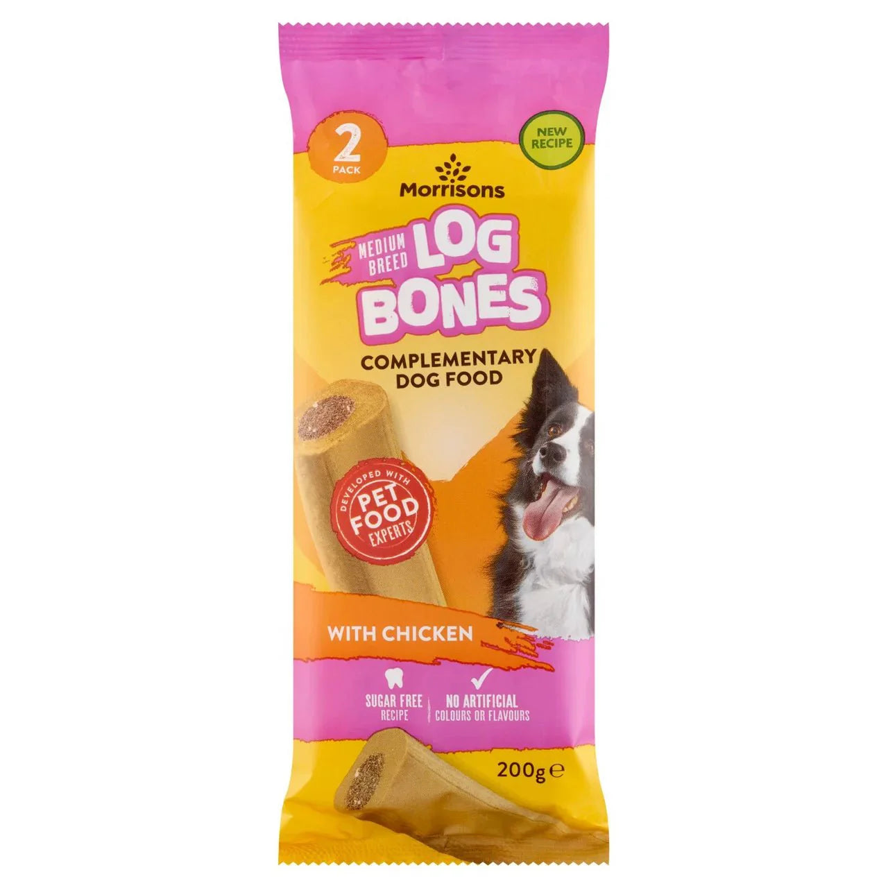 Morrisons 2 Medium Breed Log Bones 200g - UK Food & Drink - 5010251665199