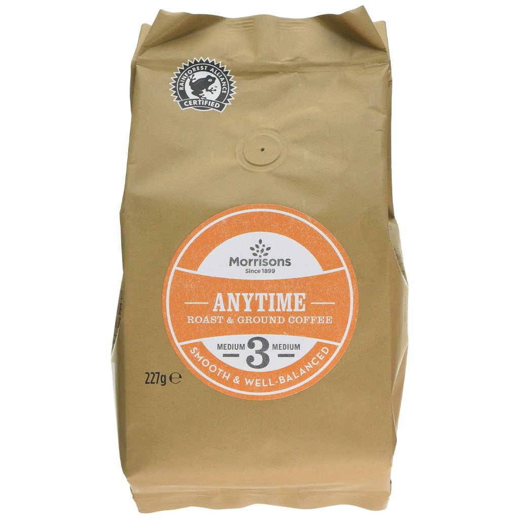 Morrisons Anytime Roast & Ground Coffee 227g - UK Food & Drink - 5010251584742