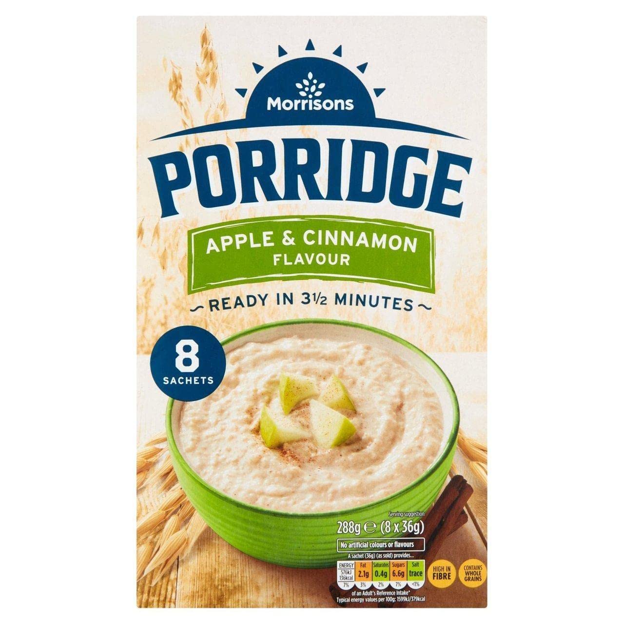 Morrisons Apple & Cinnamon Porridge 288g - UK Food & Drink - 5010251829881