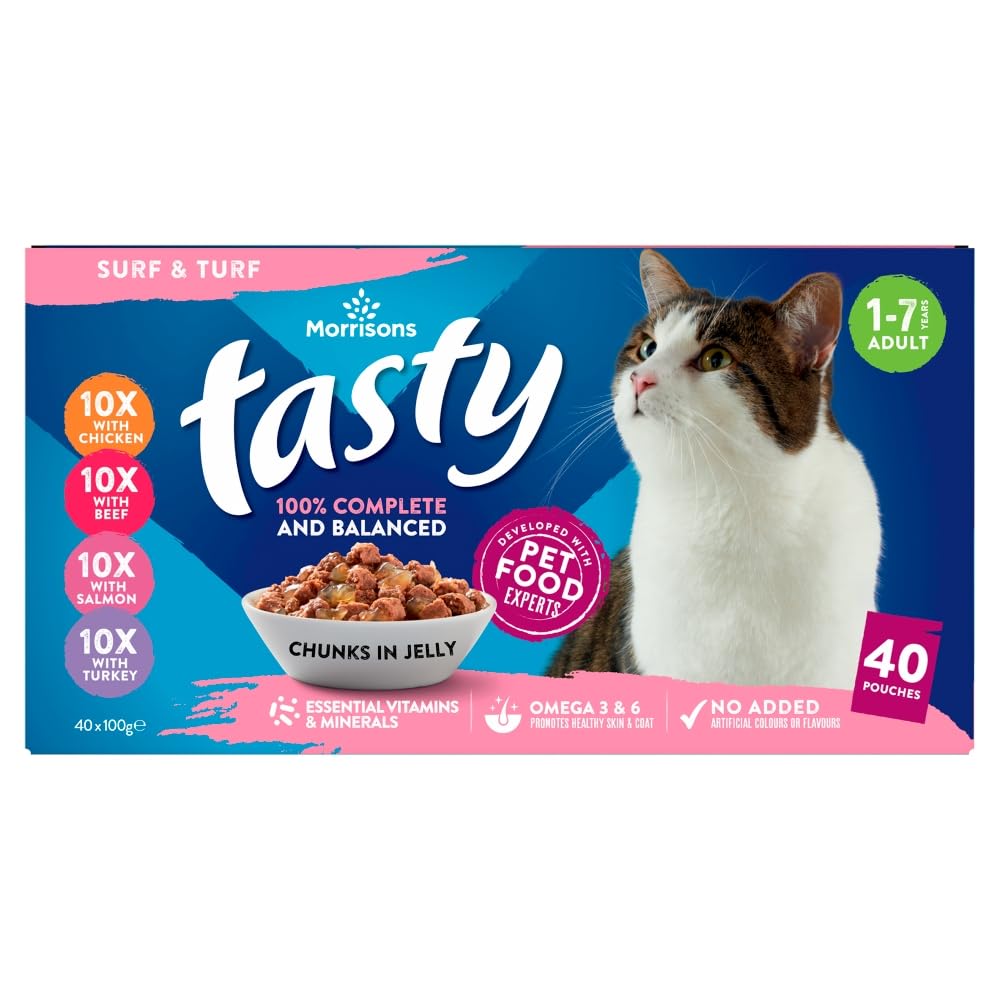 Morrisons Bumper Mixed Jelly Cat Food 40 X 100g - UK Food & Drink - 5010525088068