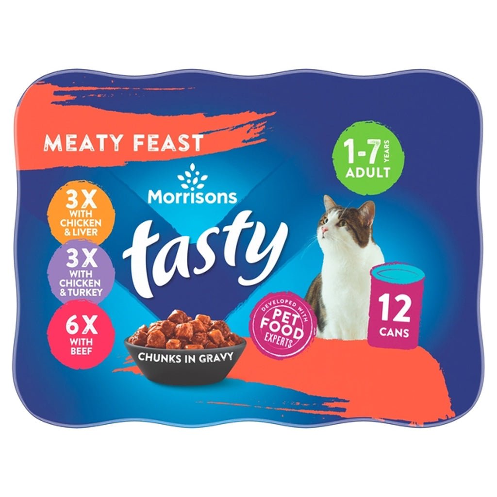 Morrisons Cat Food Meat Chunks in Gravy 12 x 400g - UK Food & Drink - 5010525088174