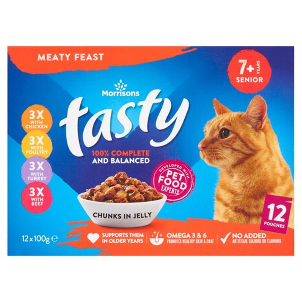 Morrisons Cat Food Poultry Chunks in Jelly 6 x 400g - UK Food & Drink - 5010525088204