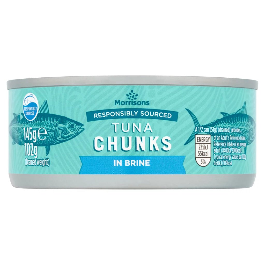 Morrisons Fad Free Tuna Chunks In Brine 145g - UK Food & Drink - 5010525004624