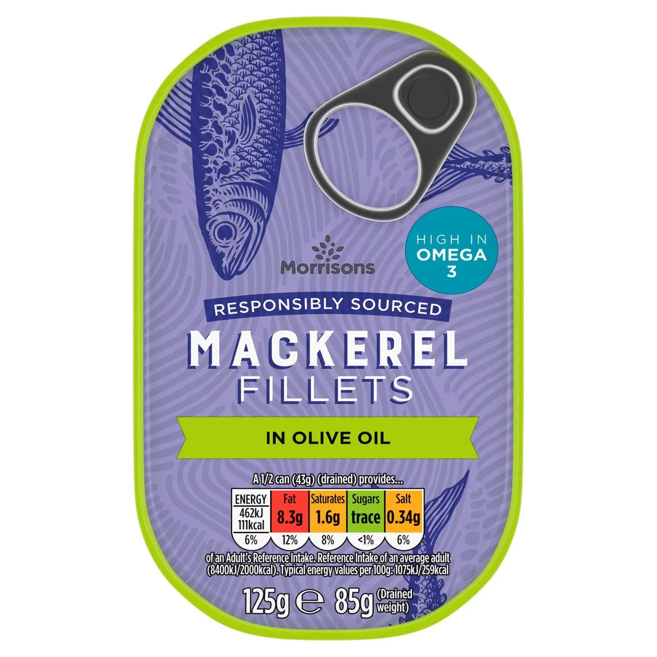 Morrisons Mackerel Fillets in Olive Oil 125g - UK Food & Drink - 5010251526339