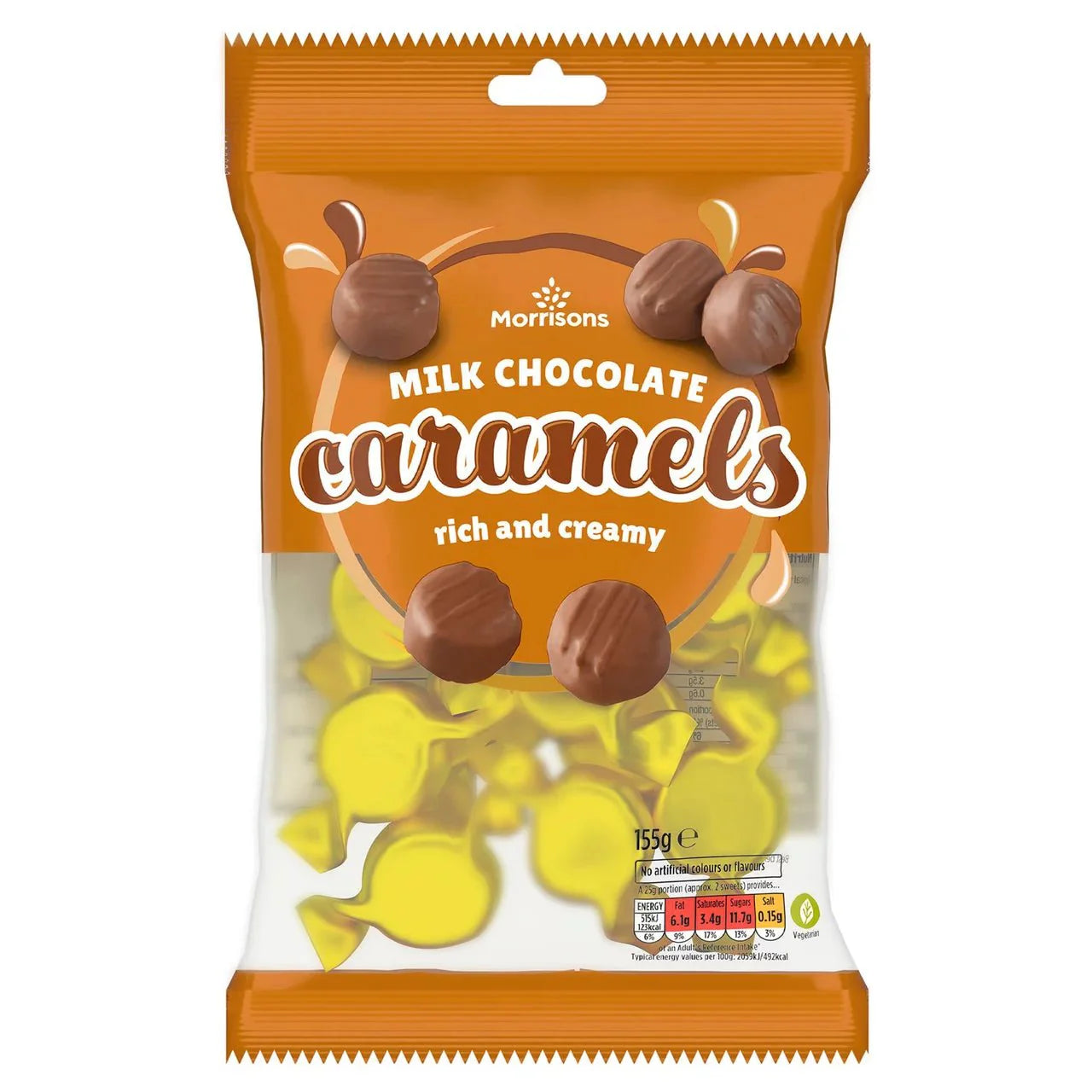 Morrisons Milk Chocolate Caramels 155g - UK Food & Drink - 5010251536499
