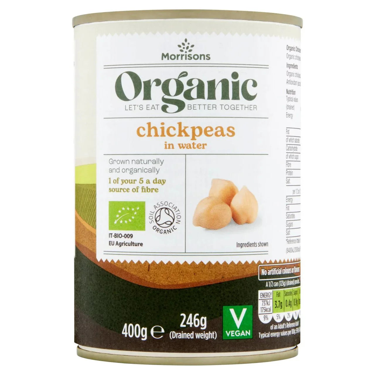 Morrisons Organic Chick Peas In Water 400g - UK Food & Drink - 5010251903802