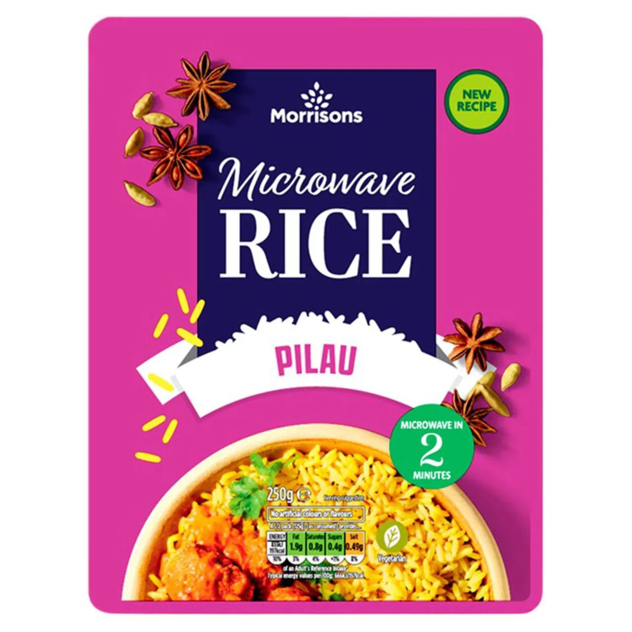 Morrisons Pilau Micro Rice 250g - UK Food & Drink - 5010251602156
