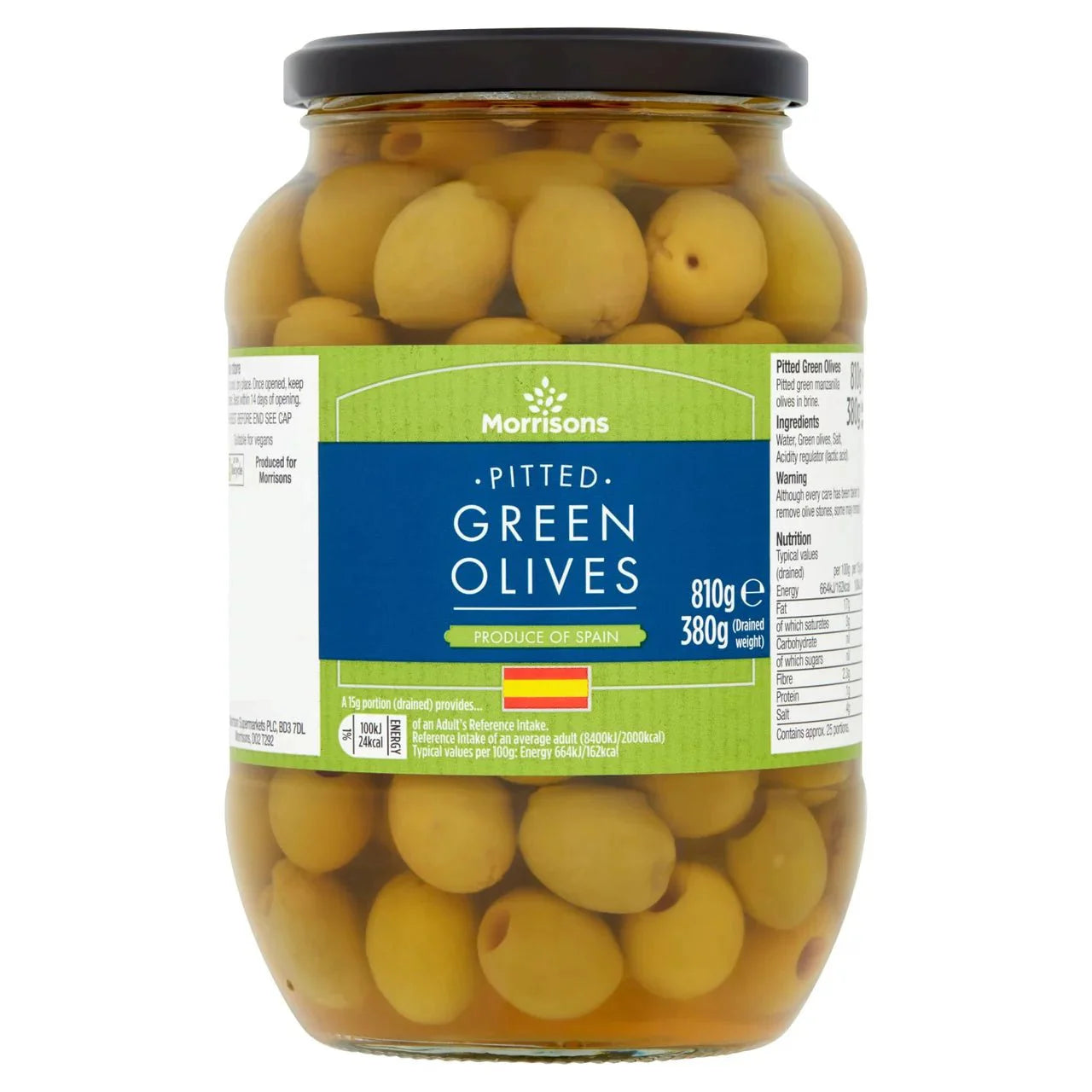 Morrisons Pitted Green Olives In Brine 810g - UK Food & Drink - 5010251980353