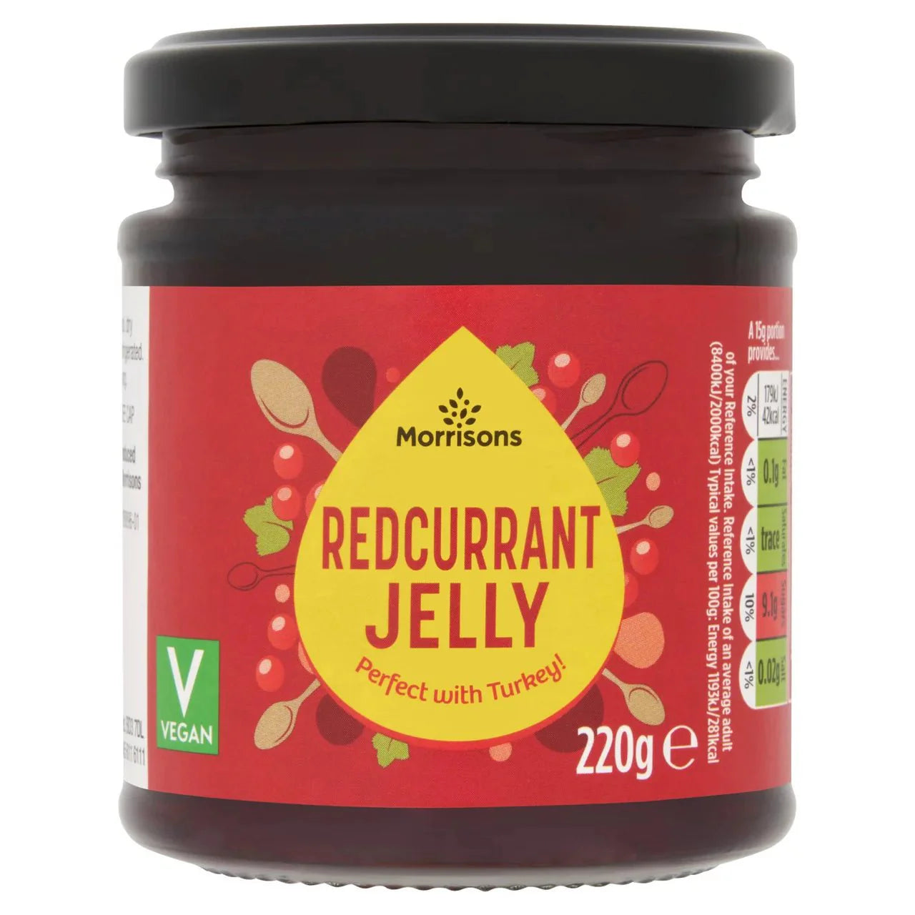 Morrisons Redcurrant Jelly 220g - UK Food & Drink - 5010525274607