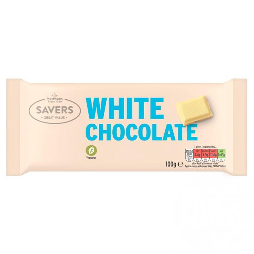 Morrisons Savers White Chocolate 100g - UK Food & Drink - 5010251679158