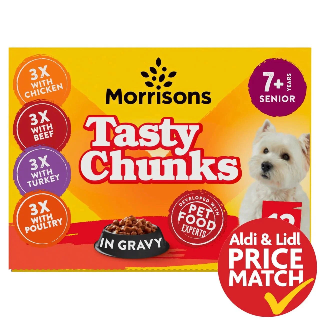 Morrisons Senior Dog Food In Gravy 12 X 100g - UK Food & Drink - 5010525088143