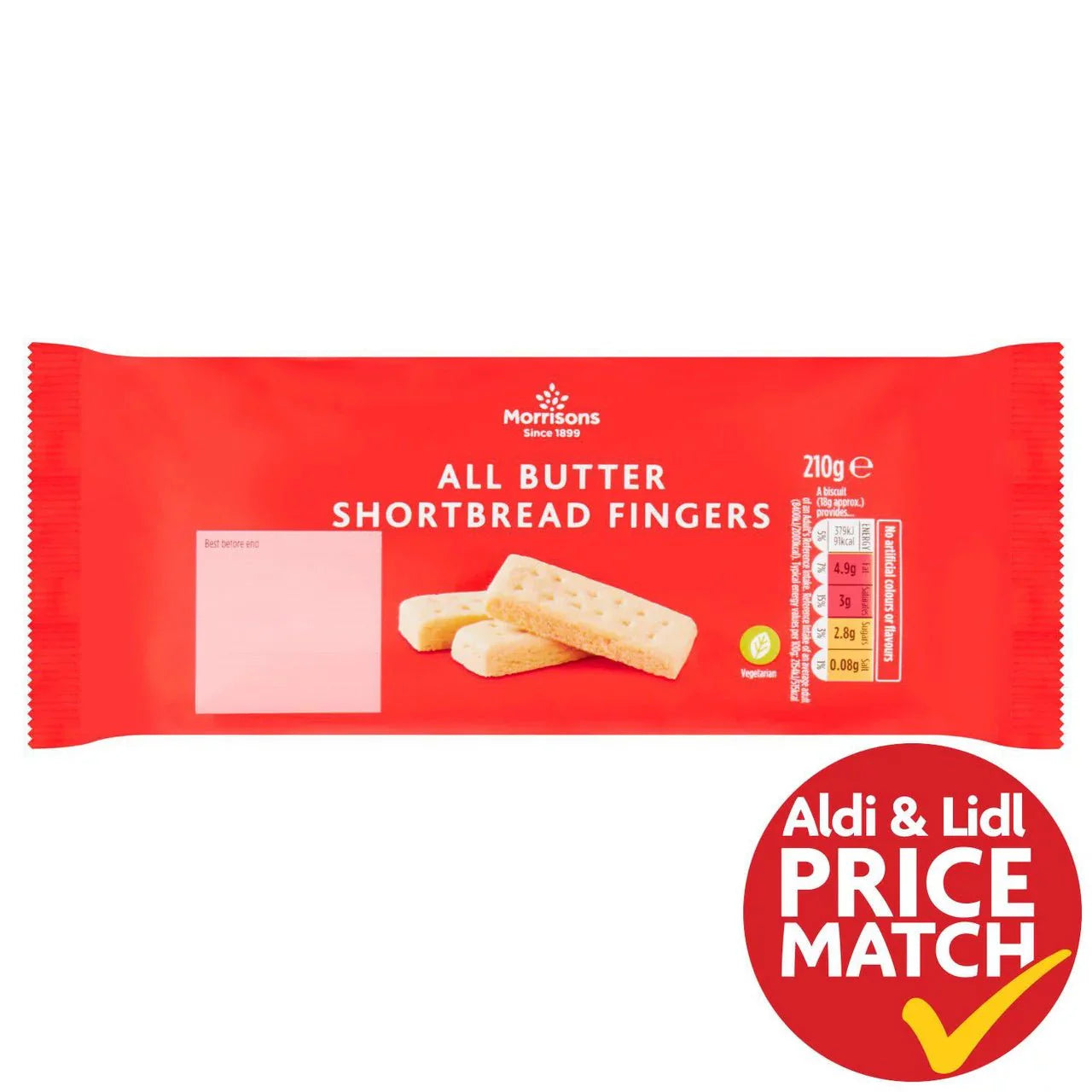 Morrisons Shortbread Fingers 210g - UK Food & Drink - 5010251920113