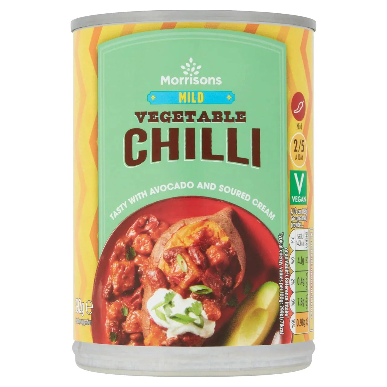 Morrisons Vegetable Chilli 392g - UK Food & Drink - 5010525017174