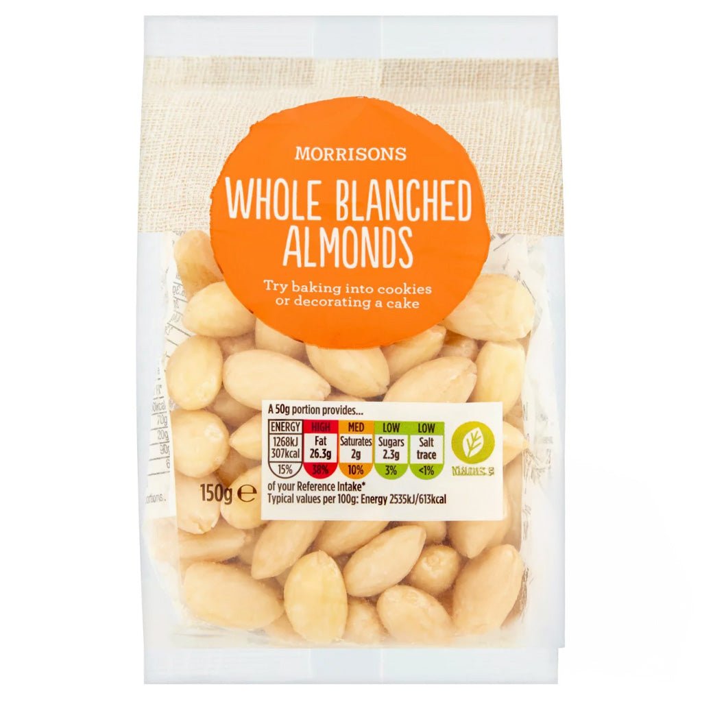 Morrisons Whole Blanched Almonds 150g - UK Food & Drink - 5010251552758