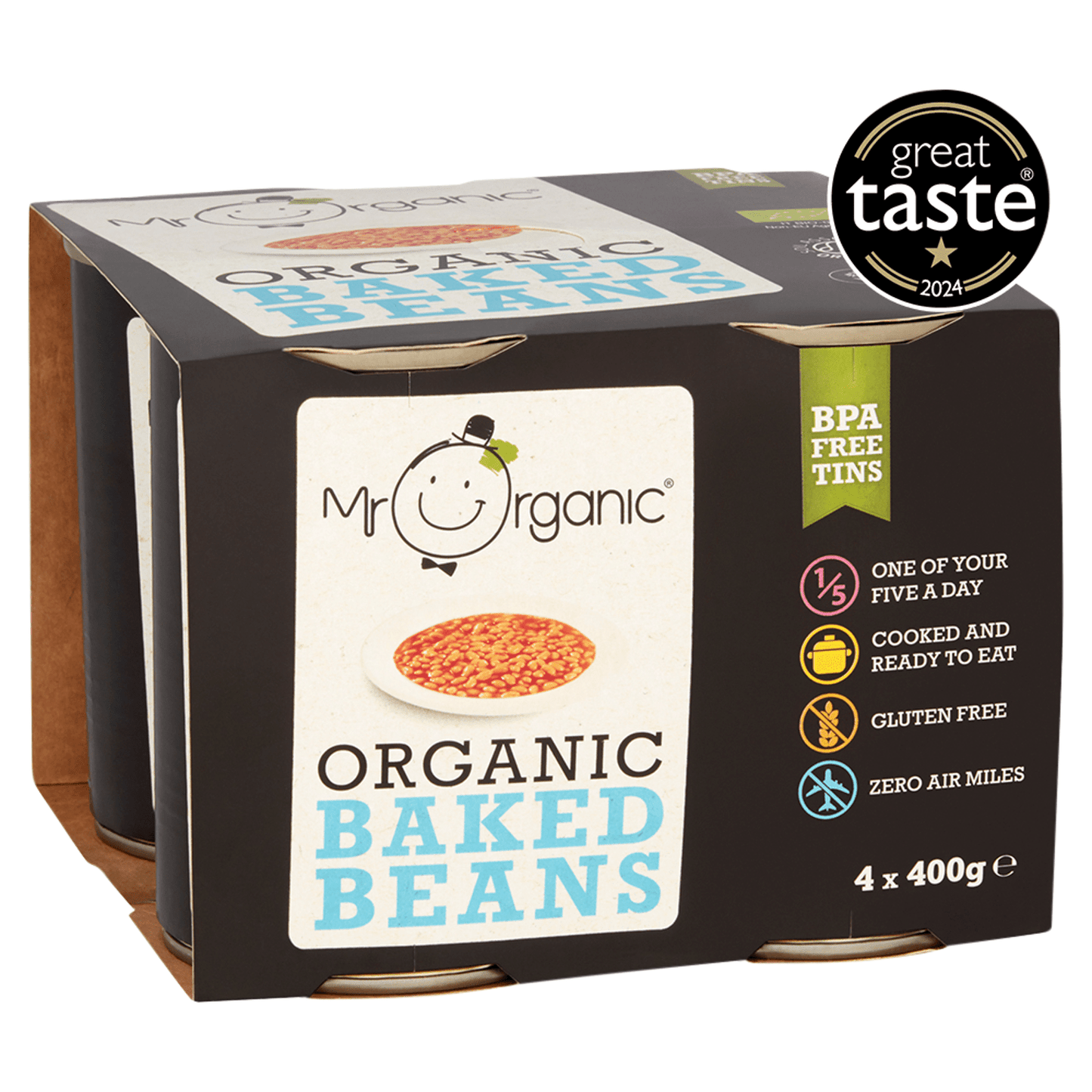 Mr Organic Organic Baked Beans 4 x 400g - UK Food & Drink - 5060178073812