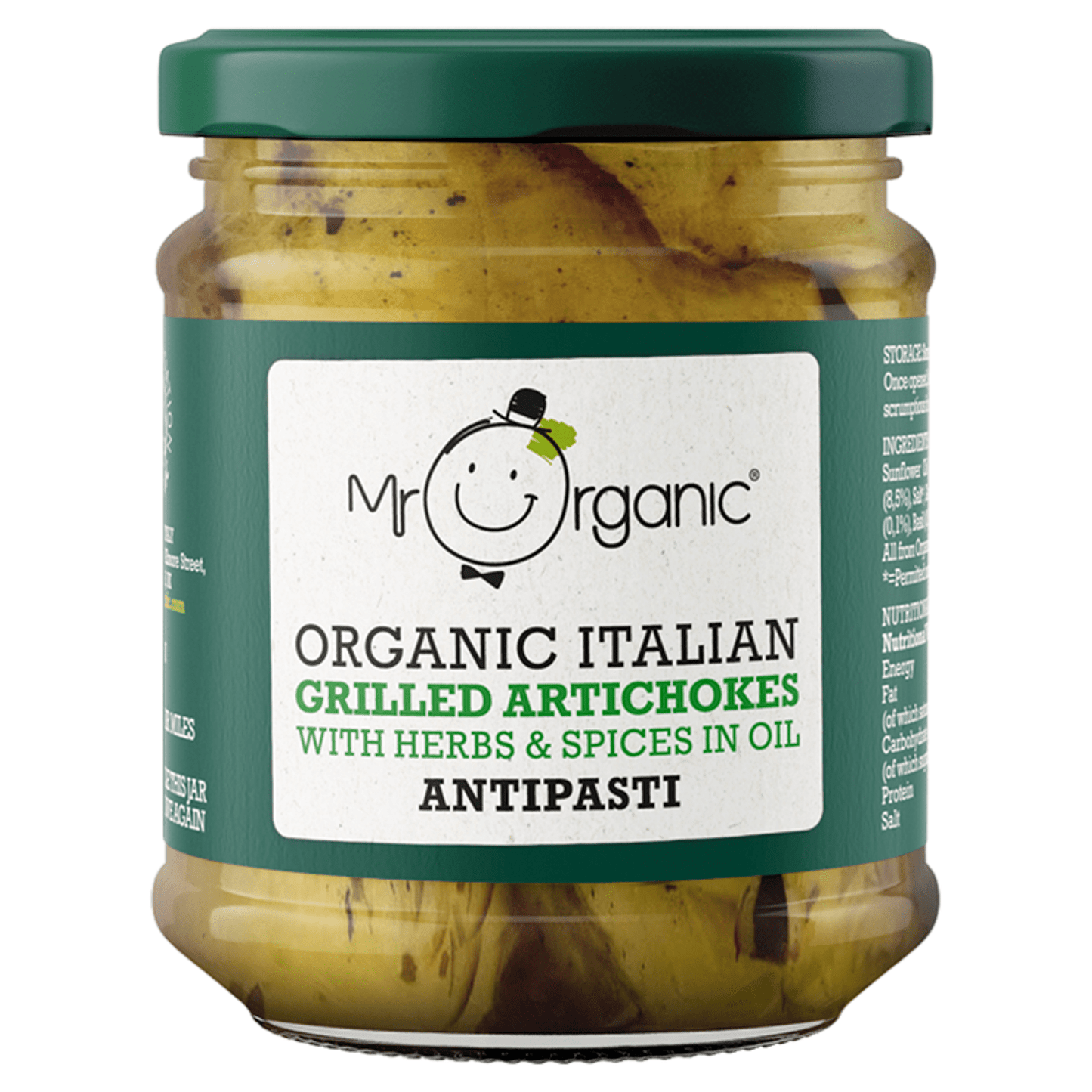 Mr Organic Organic Italian Grilled Artichokes with Herbs & Spices in Oil Antipasti 190g - UK Food & Drink - 5060178073454