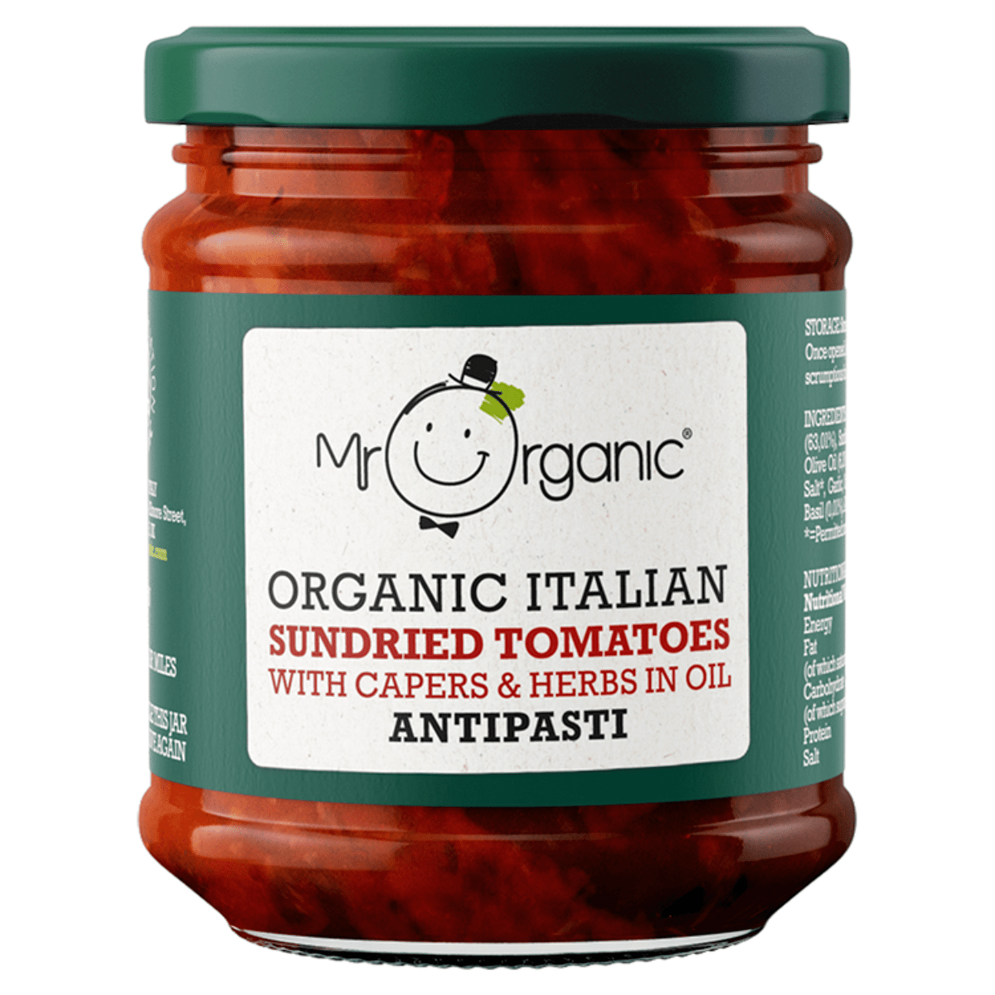 Mr Organic Organic Italian Sundried Tomatoes with Capers & Herbs in Oil Antipasti 190g - UK Food & Drink - 5060178073478