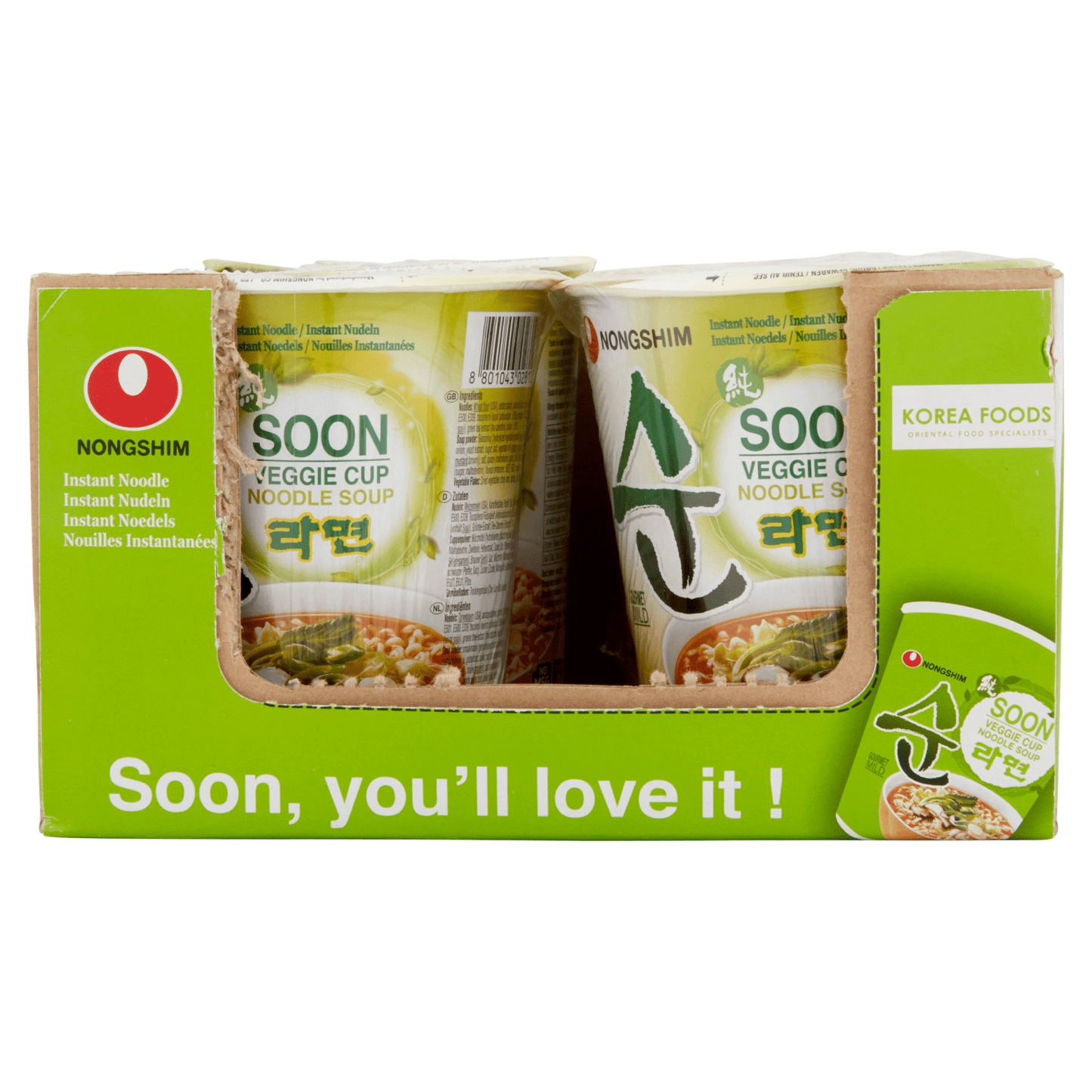 Nongshim Soon Veggie Cup Noodle Soup 6 x 67g - UK Food & Drink - 8801043028127