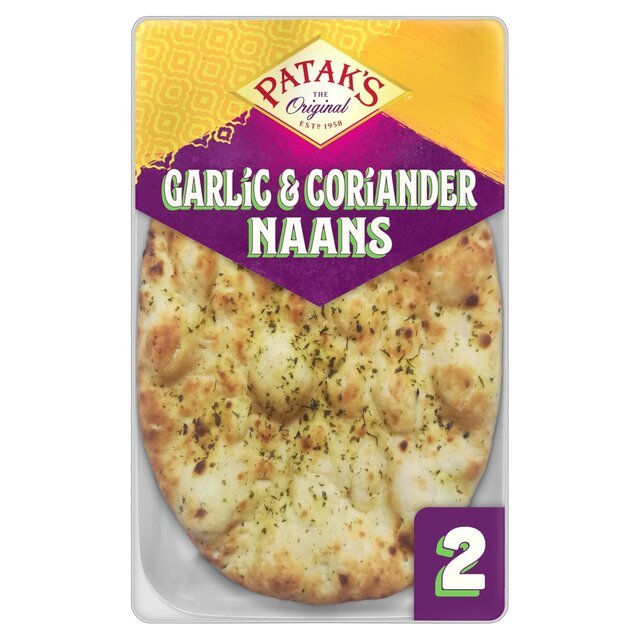 Pataks Garlic & Coriander Naan Bread 2 pack - UK Food & Drink - 5011308550277