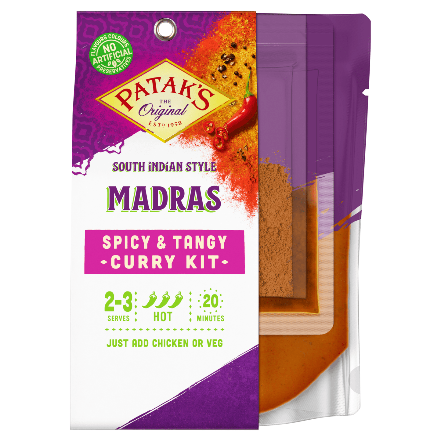 Patak's South Indian Style Madras Curry Kit 270g - UK Food & Drink - 5011308701525