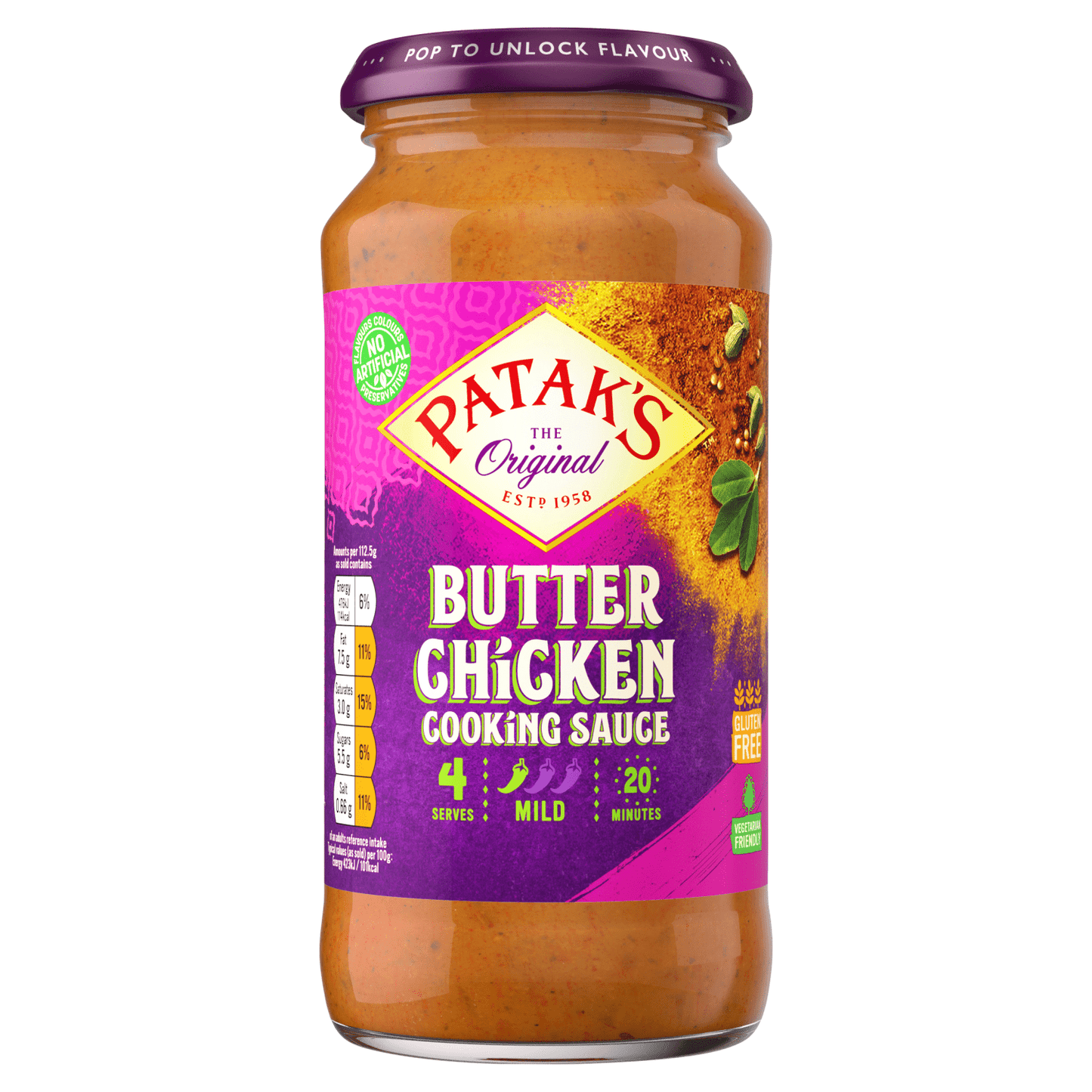 Patak's The Original Butter Chicken Cooking Sauce 450g - UK Food & Drink - 5011308505062