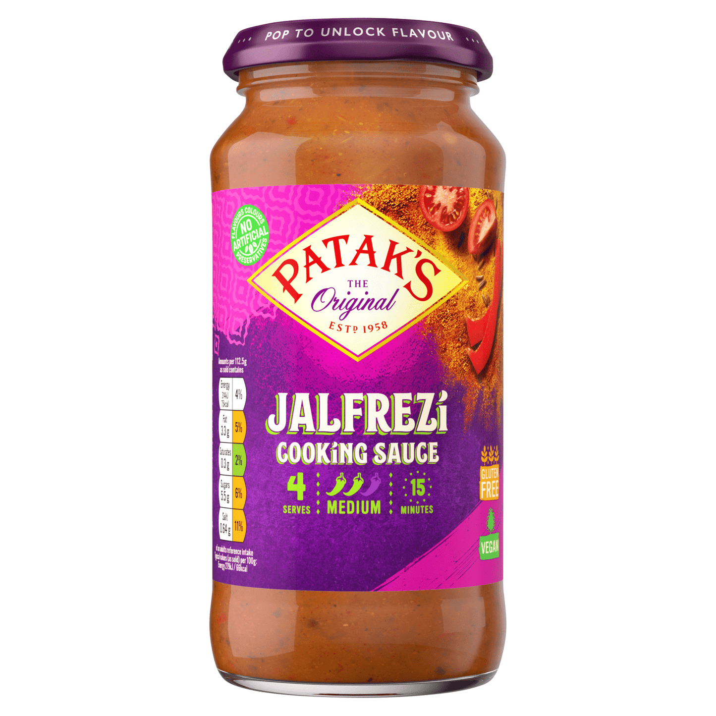 Patak's The Original Jalfrezi Cooking Sauce 450g - UK Food & Drink - 5011308505093