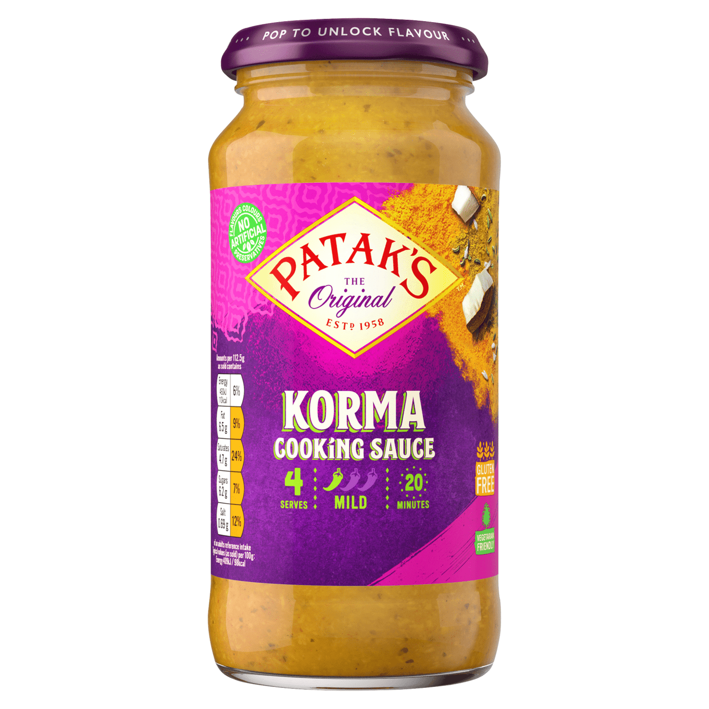 Patak's The Original Korma Cooking Sauce 450g - UK Food & Drink - 5011308505024