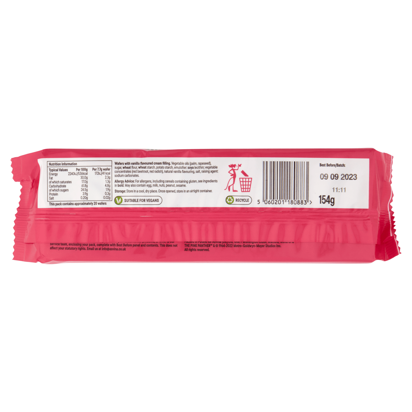 Pink Panther Wafers 154g - UK Food & Drink - 5060201180883