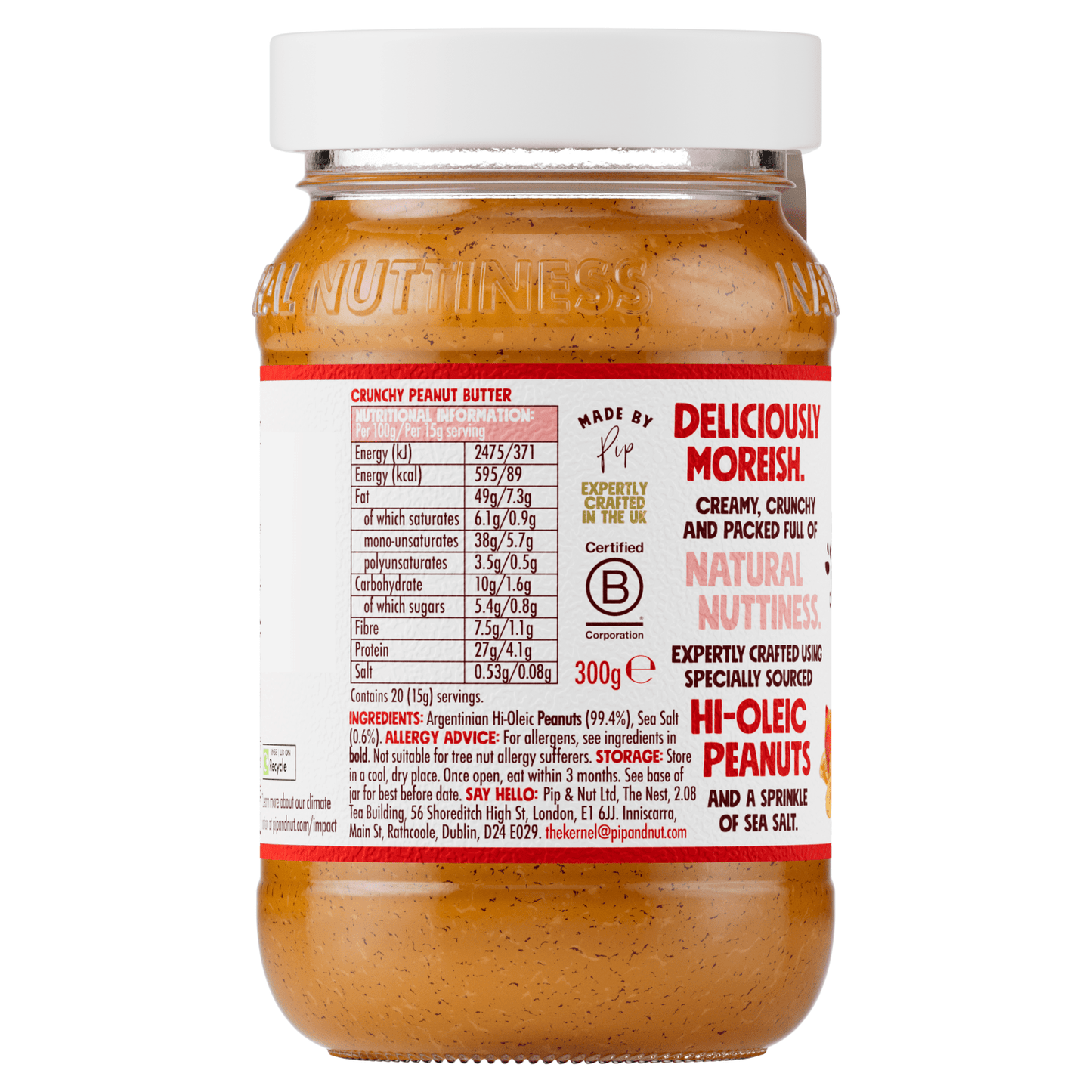 Pip & Nut Crunchy Peanut Butter 300g - UK Food & Drink - 5060367181311
