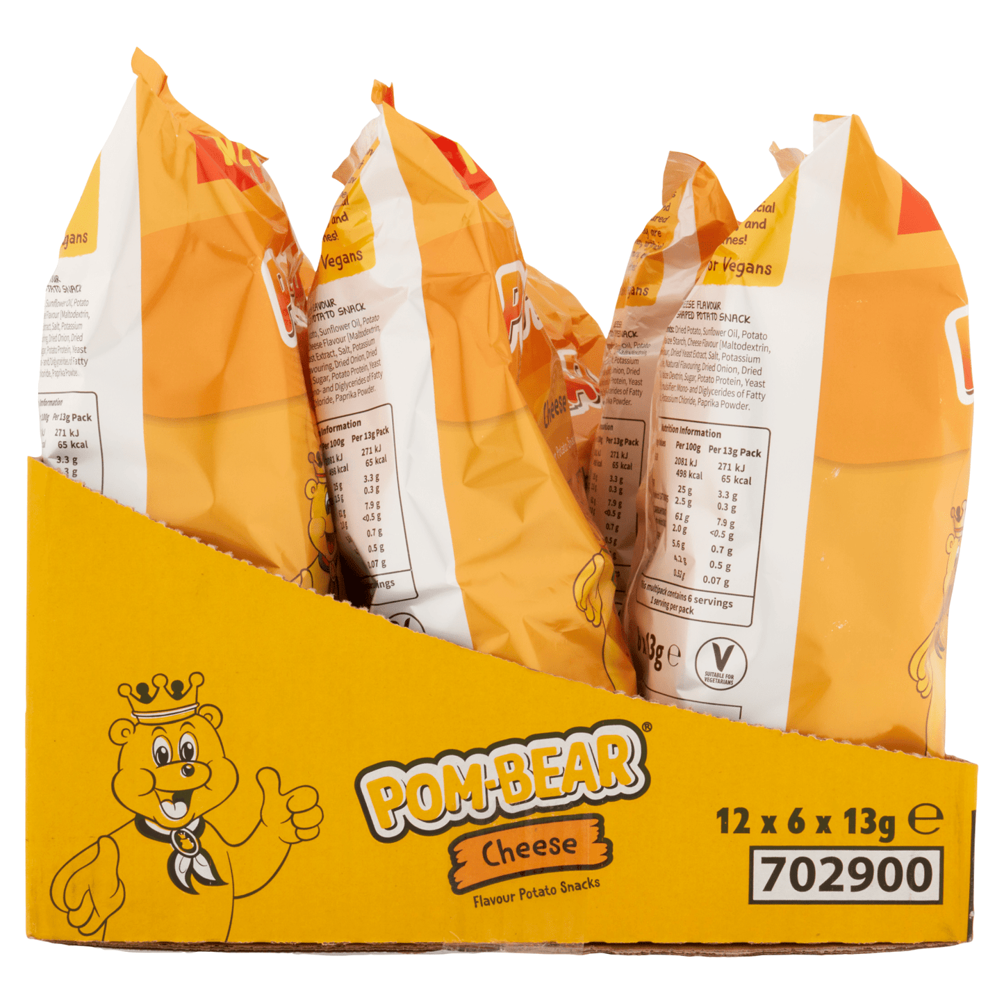 Pom - Bear Cheese Flavour Potato Snacks 6 x 13g - UK Food & Drink - 5000237204795
