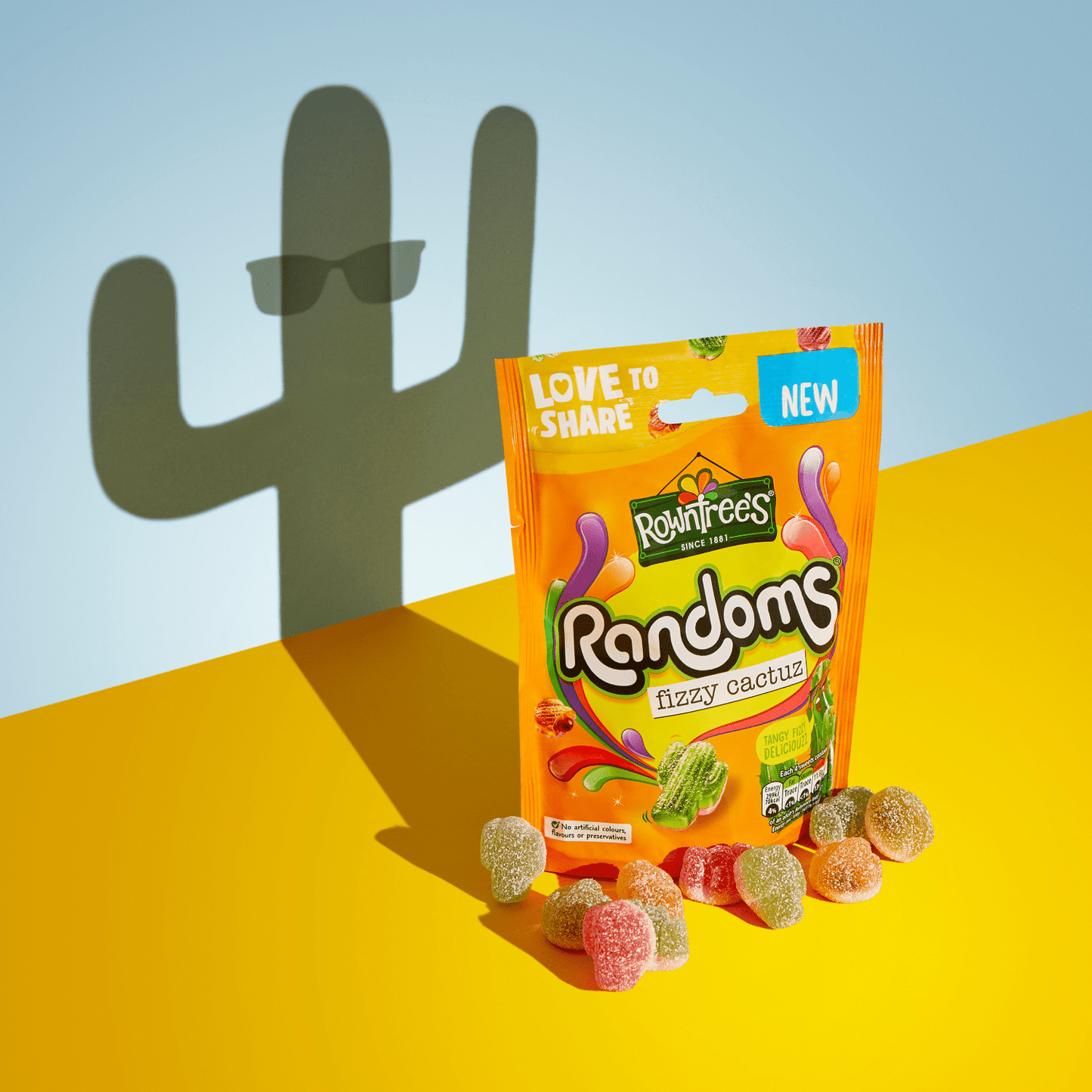 Rowntree's Randoms Fizzy Cactuz 130g - UK Food & Drink - 8593893789449
