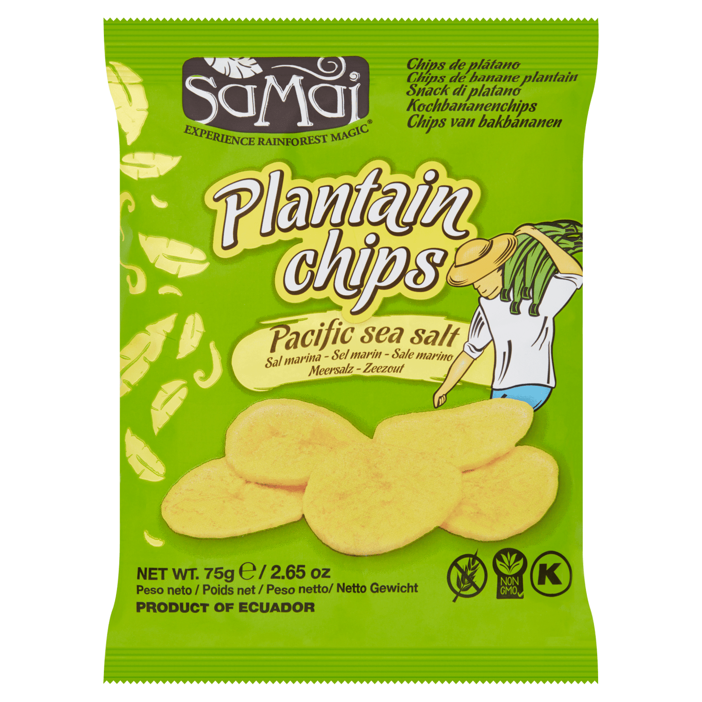 Samai Plantain Chips Pacific Sea Salt 75g - UK Food & Drink - 832697000564