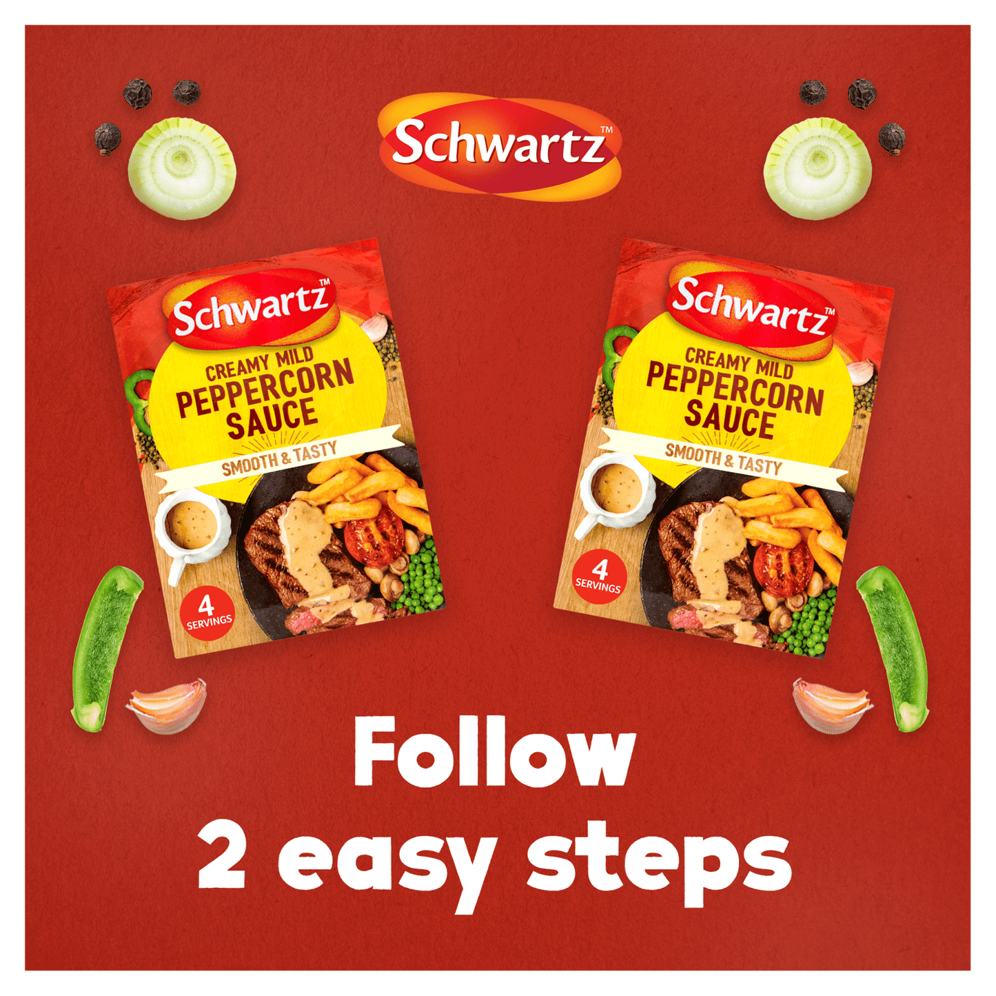Schwartz Creamy Mild Peppercorn Sauce Mix 25g - UK Food & Drink - 5000225019394