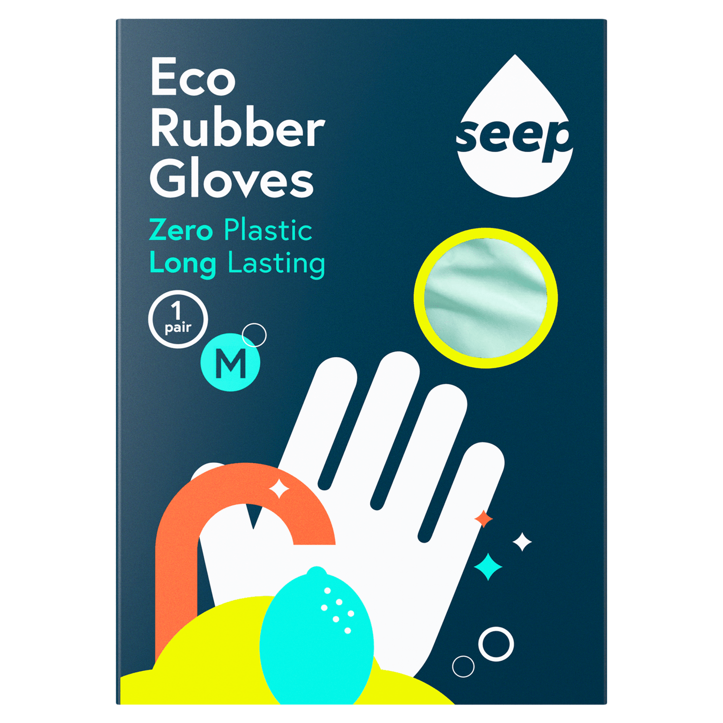 Seep 1 Pair Eco Rubber Gloves - UK Food & Drink - 5060812060093